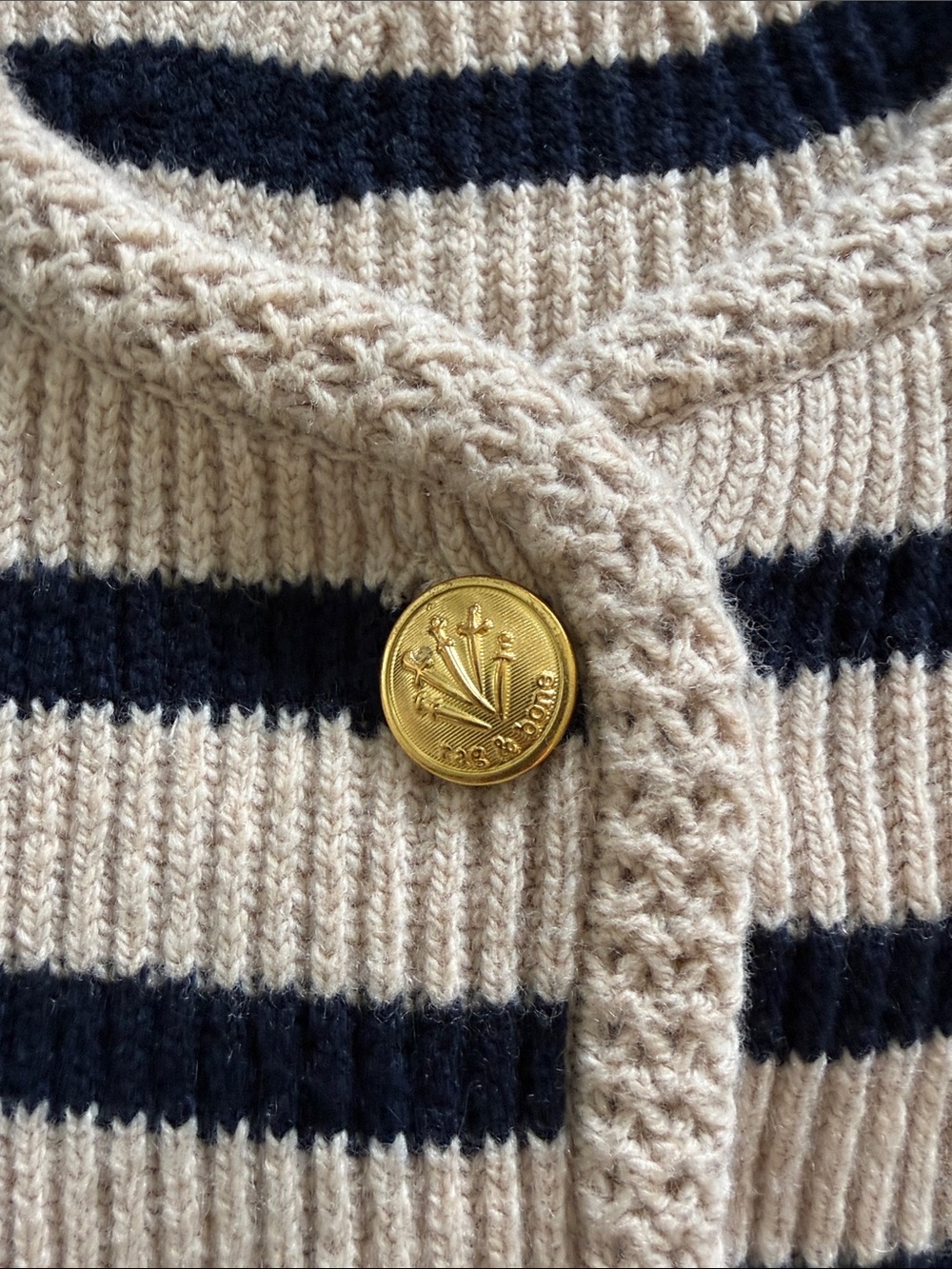 NWOT rag & bone Beige and Black Striped Button Cardigan - Picture 4 of 11